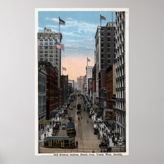 Seattle, Washington - North View of 2nd Poster