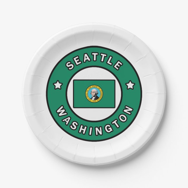 Seattle Washington Paper Plates (Front)