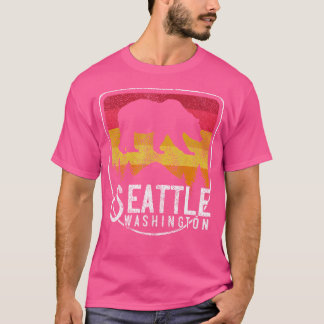 Seattle Washington Retro Hiking Outdoors Hike Camp T-Shirt