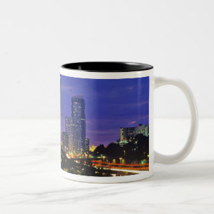 Seattle, Washington skyline at night Two-Tone Coffee Mug