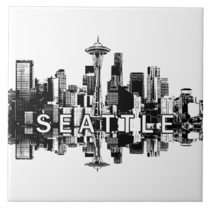 Seattle, Washington skyline Ceramic Tile