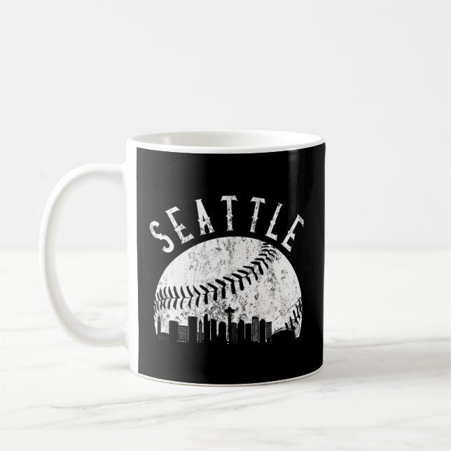 Seattle Washington Skyline Coffee Mug (Left)