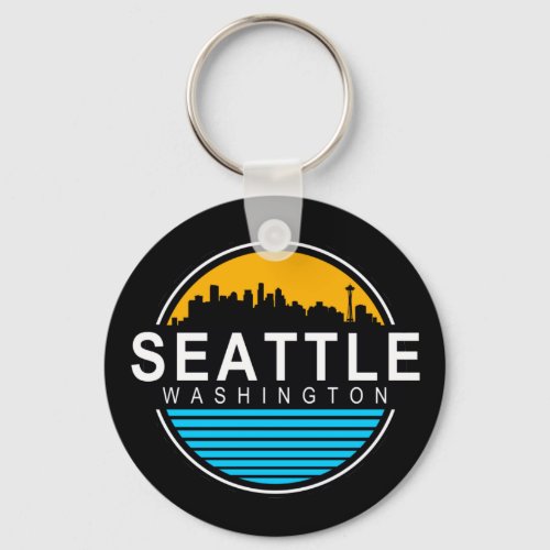 Seattle Washington Skyline  Keychain