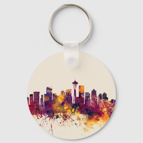 Seattle Washington Skyline Keychain