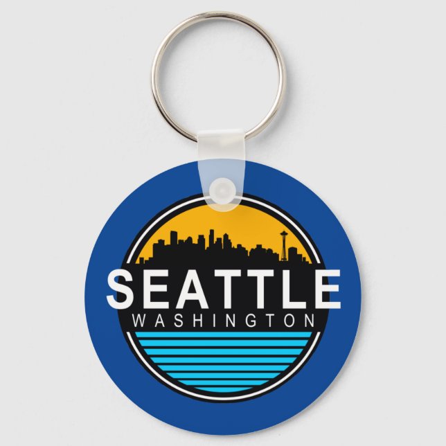 Seattle Washington Skyline  Keychain (Front)