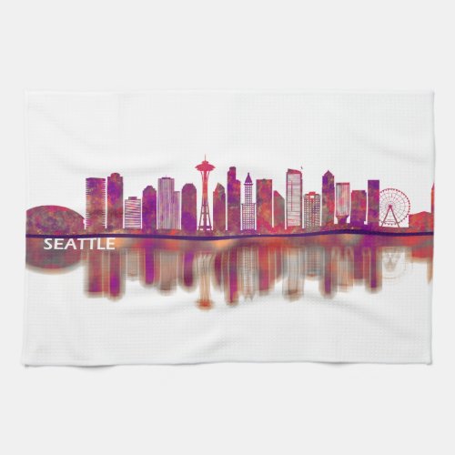 Seattle Washington Skyline Kitchen Towel