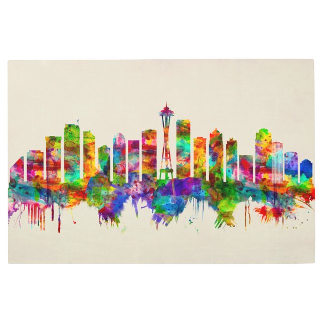 Seattle Washington Skyline Metal Print (Front)