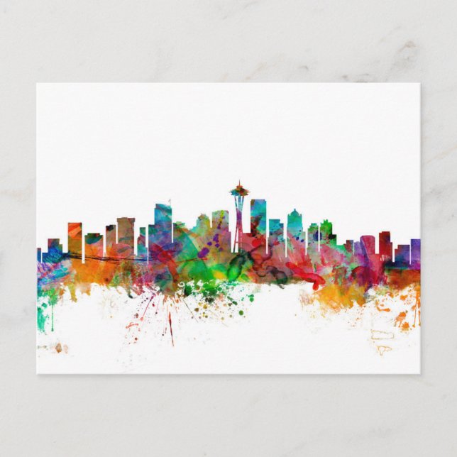 Seattle Washington Skyline Postcard (Front)