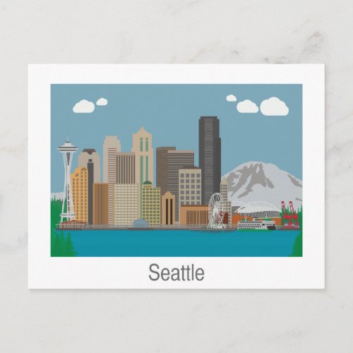 Seattle Washington Skyline Postcard