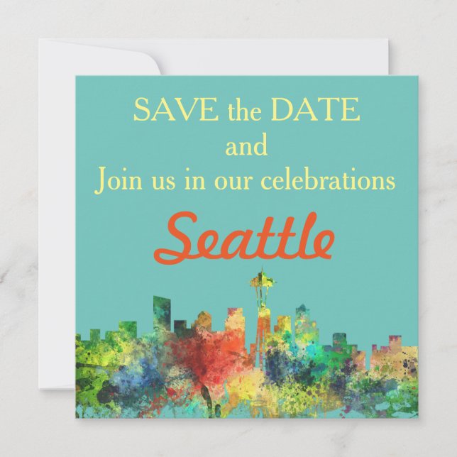 SEATTLE WASHINGTON SKYLINE SP - INVITATION (Front)
