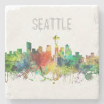 Seattle Washington Skyline Sp - Stone Coaster at Zazzle