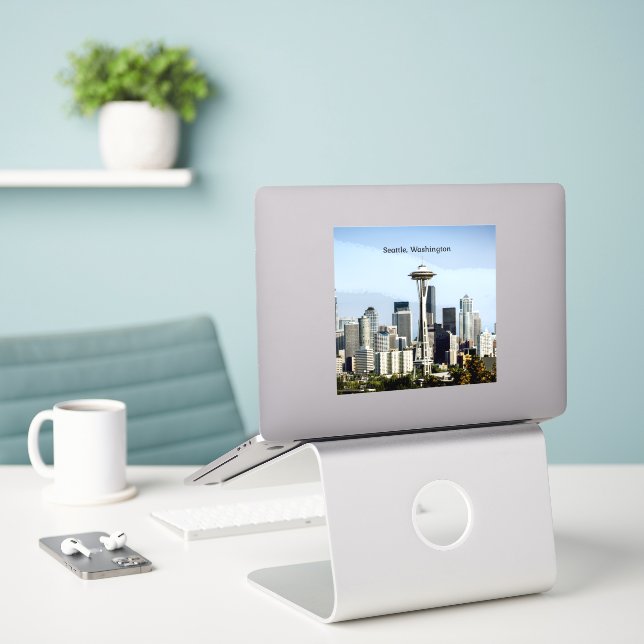 Seattle, Washington skyline Sticker (Laptop On Desk)