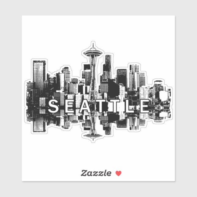 Seattle, Washington skyline Sticker (Sheet)