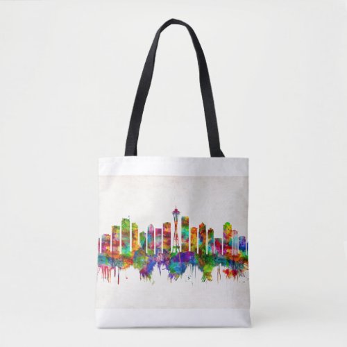 Seattle Washington Skyline Tote Bag