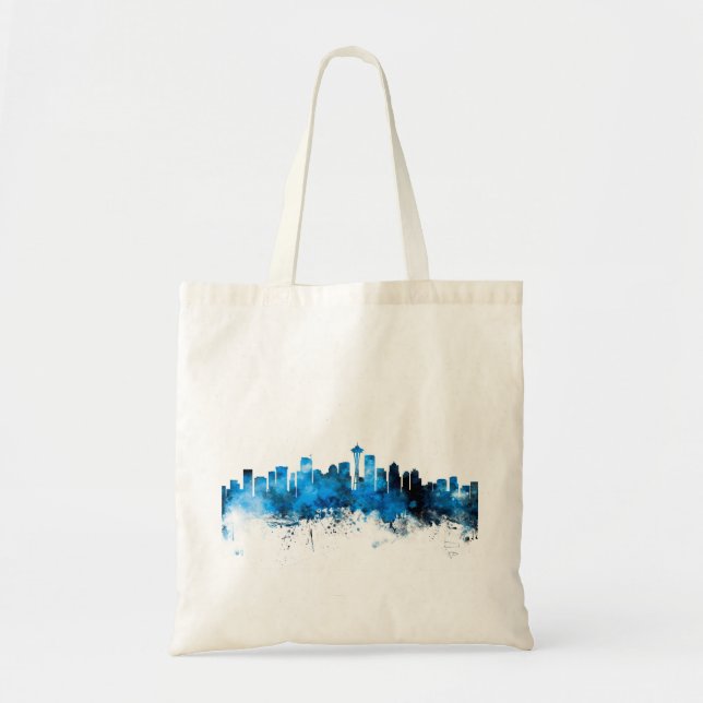 Seattle Washington Skyline Tote Bag (Front)