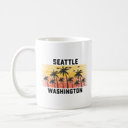 Seattle Washington Summer Retro VIntage Vacation Coffee Mug