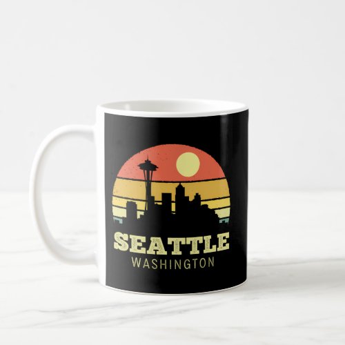 Seattle Washington Sunset City Needle Style Coffee Mug