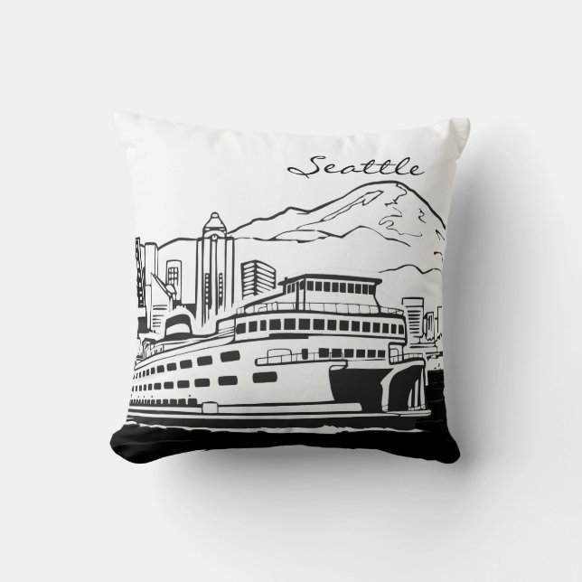 Seattle Washington Throw Pillow (Front)