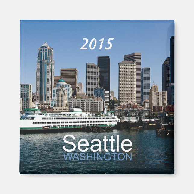 Seattle Washington Travel Photo Souvenir Magnet (Front)
