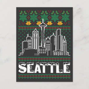 Seattle Washington Ugly Christmas Postcard