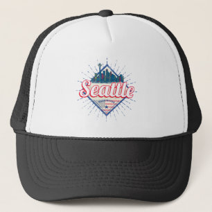 Seattle Washington United States City Skyline USA Trucker Hat