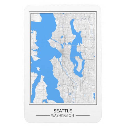Seattle Washington USA Travel City Map Magnet