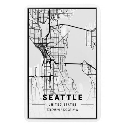 Seattle Washington USA Travel City Map Magnet