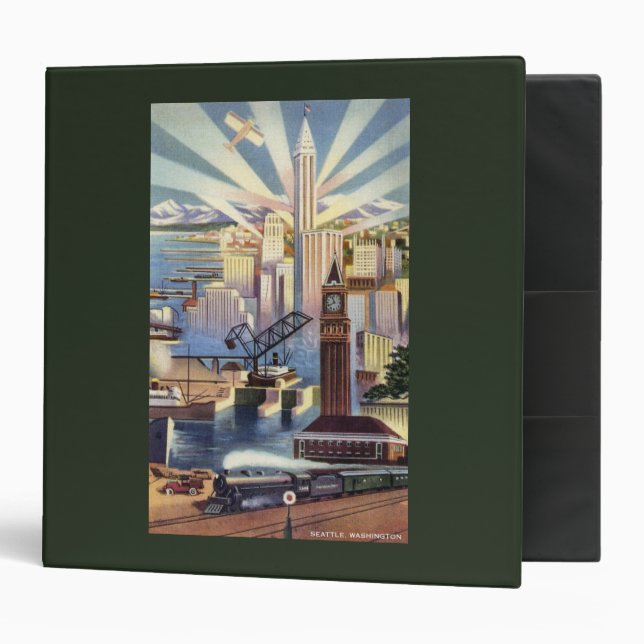 Seattle, Washington - View of Downtown Binder (Front/Inside)