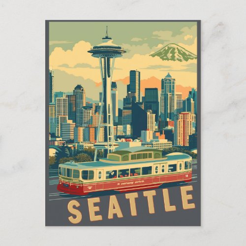 Seattle Washington Vintage Invitation Postcard