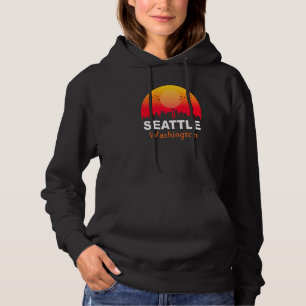 Seattle Washington Vintage Sunset Retro City State Hoodie