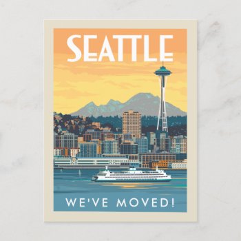 Seattle  Washington | We've Moved Invitation Postcard by AndersonDesignGroup at Zazzle