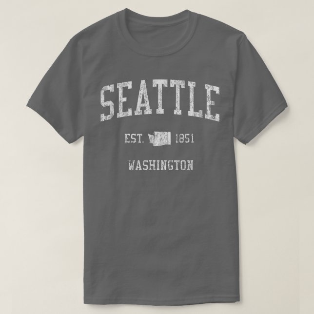 Seattle WashingtonVintage Sports Design WA Tee  (Design Front)