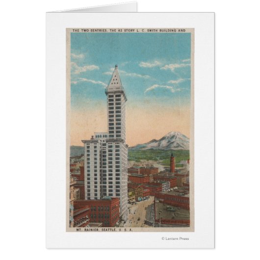 Seattle, WASmith Tower View & Mt. Rainier Cards (Front)