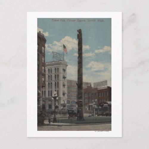 Seattle WATotem Pole at Pioneer Square Postcard