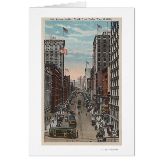 Seattle, WAView of 2nd Ave from Yesler Cards (Front)