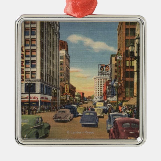 Seattle, WAView of 3rd Ave. & Pike St. Metal Ornament (Front)