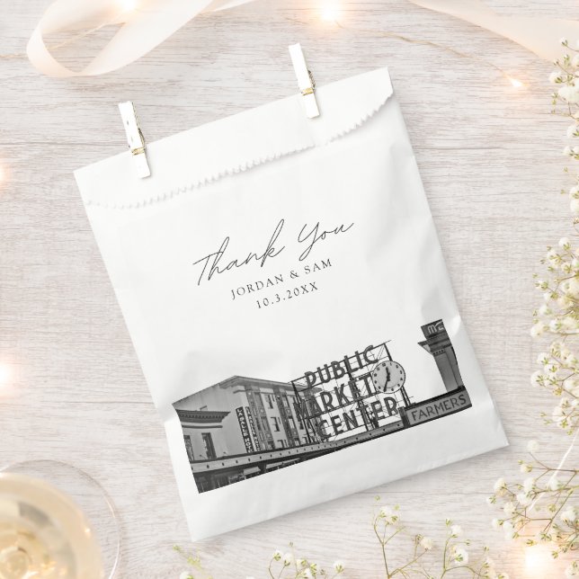 Seattle Wedding Favor Pikes Place Photo Thank You Favor Bag (Clipped)