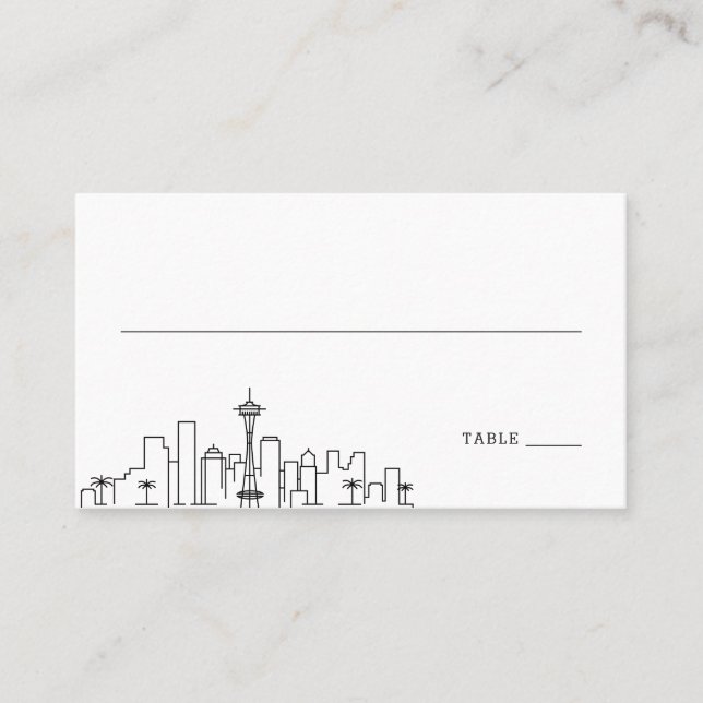 Seattle Wedding | Place Cards Front and Back (Front)