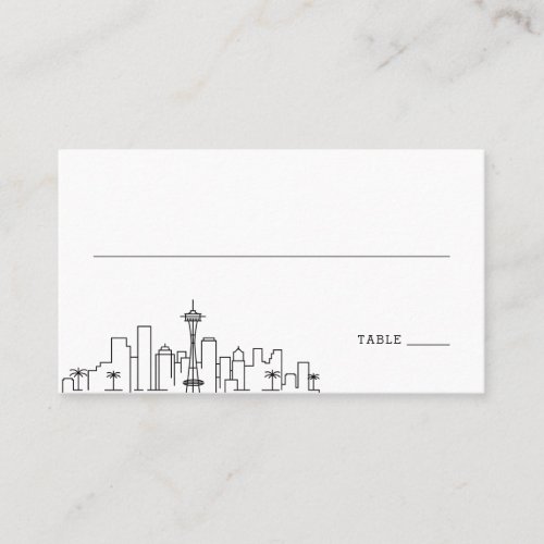 Seattle Wedding  Place Cards Front and Back