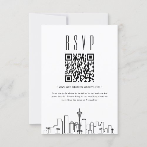 Seattle Wedding QR code RSVP Invitation
