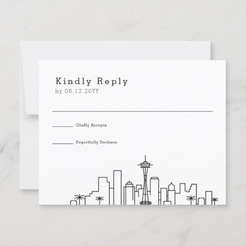 Seattle Wedding  Stylized Skyline RSVP