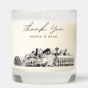 Seattle Wedding Thank You Gift Custom Candle