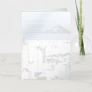 Seattle with Mount Rainier Photography Foil Greeting Card