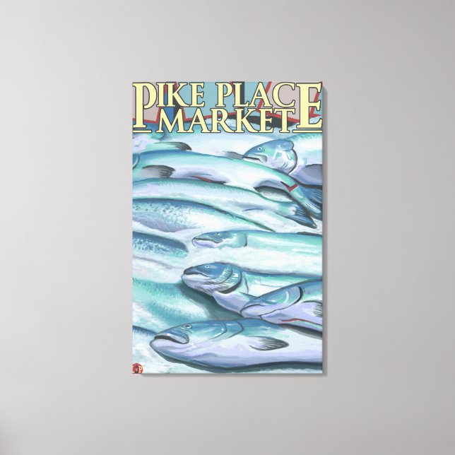 SeattleFish on Ice at Pike Place Market Canvas Print (Front)