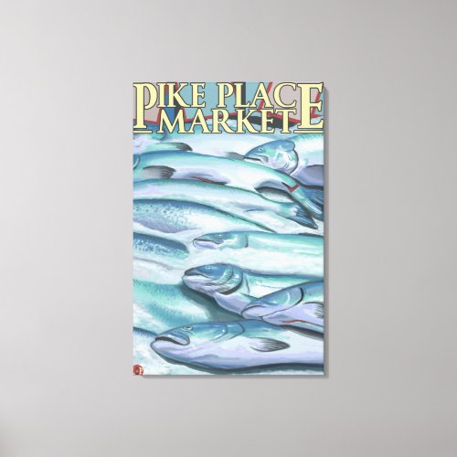 SeattleFish on Ice at Pike Place Market Canvas Print