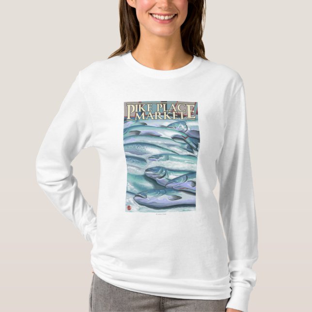 SeattleFish on Ice at Pike Place Market T-Shirt (Front)