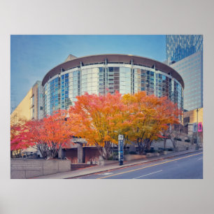 Seattle's Benaroya Hall in Autumn Poster