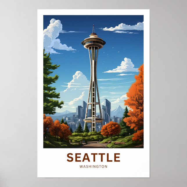 Seatttle Washington Travel Print (Front)