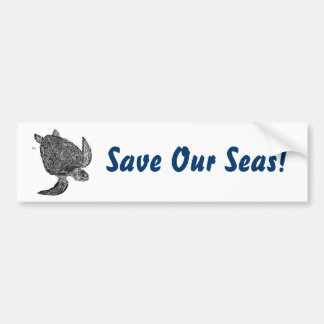 SeaTurtle, Save Our Seas! Bumper Sticker