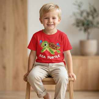 Seaturtle Sea Turle Cartoon T-Shirt for Boys